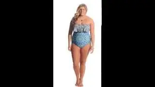 Jessica Simpson Plus Size Gypsy Life Flounce Bandeau One Piece | SwimOutlet.com