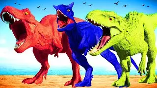Dinosaur Tyrannosaurus Rex Color Pack vs IRex Dino Color Jurassic World Evolution Dinosaurs Fighting
