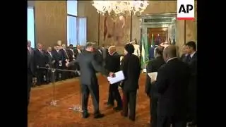 Libyan leader visits; Gadhafi meets president, STILLS
