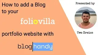 How to add a Blog to your foliovilla portfolio website with BlogHandy