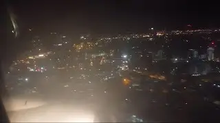 Malaysia Airlines 737 - 800 beautiful night landing in Kota Kinabalu (BKI)