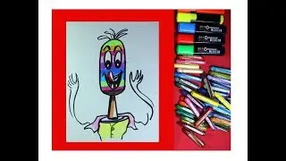 Coloring Ice Cream cartoon funnyfor kids whatdrawing