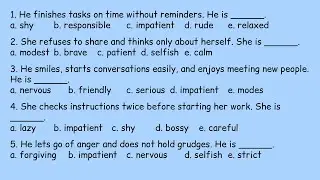 Personality Adjectives, Part 1