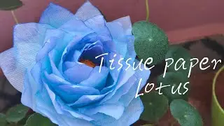 Beautiful blue lotus making with tissue paper #trending 
