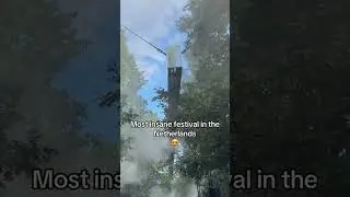 Some insane production walking through the forest at Draaimolen Festival in the Netherlands 🇳🇱