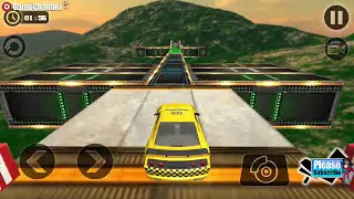 Impossible Taxi Driving Simulator Tracks / Driving Stunt Taxi Car / Android Gameplay Video