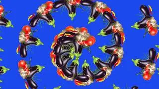 anime vegetables green screen/ green screen tomato & eggplant animation effects Background