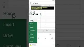DATE format in #mobile #excelshorts #exceltutorial #shorts