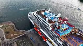 January 2nd Ensenada, Mexico. A side view of a cruise ship that was about to leave.