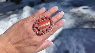 Large Red River Jasper Navajo Handmade Ring  
