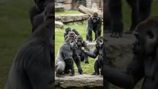 Gorilla Jealous Drama 💕🤣 Watch the wildest jungle showdown #gorilla #gorillatag #wildlife