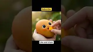 Adorable Mango Baby 🥭✨ Ultra-Realistic Kawaii Food Creature | AI Macro Art #cartoon #ytshorts #ai