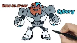 How to Draw Cyborg Step by Step | Teen Titans Go! & DC Comics - Easy and Fun for beginners