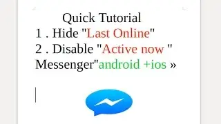 How to Disable Last Active / Active Now on Messenger facebook mobile