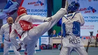 Sarmat Tcakoev (RUS) vs Christian Mcneish (GBR). European Taekwondo Championships Kazan-2018