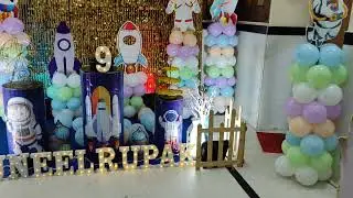 Space theme balloon decoration VG events Bangalore 8147237434