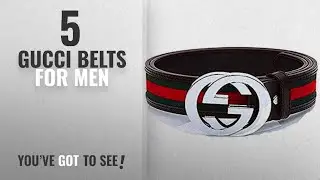 Top 10 Gucci Belts For Men [2018]: Men's silver buckle GG belt 105 110 115 120 125