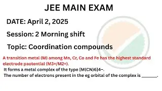 JEE Trick 🔥 Transition Metal + CFT Question in 1 Minute | d⁷ Low Spin Shortcut!