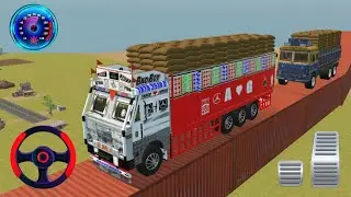 Indian Vehicle 3D | Heavy Truck Container Bridge Challenge | Can We Survive? 😱🚛