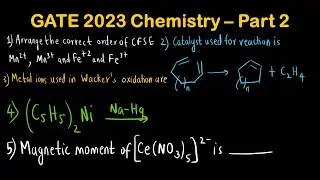 GATE 2023 Chemistry Solutions - Part 2