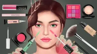 Makeup  transformation | Makeover games animation | animation makeup tutorial | Meena - learn & fun