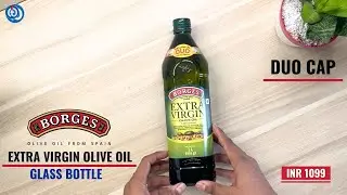 Обзор стеклянной бутылки и двойной крышки для оливкового масла первого отжима Borges Extra Virgin...
