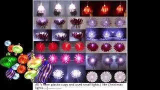 i created them from plastic cups, and used small led lights