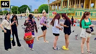 Enjoying The Cambodia Walk 2023: Phnom Penh Relaxing Tour 4K