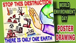 World environment day poster drawing/ Only one earth poster / Theme 2022
