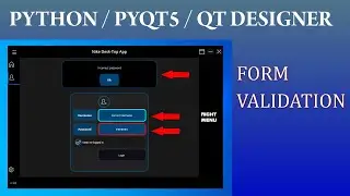 #11 Python Validate Form Fields [log in] | QTDesigner, Pyqt5,Pyside | Modern Flat Style GUI/UI