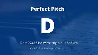 Perfect Pitch Training: D - 440 Hz - Piano Cello & Violin Playing The D Note