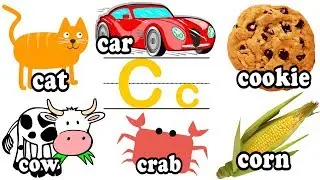 Letter &ldquo;C&rdquo; | C is for Cat Cow Car Cake | ABC 英文字母C