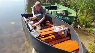 Zrobiliśmy ł&oacute;dkę na ryby. We made a profesjonal boat for fishing.