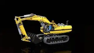 Animated Lego Excavator. LEGO Technic 8043