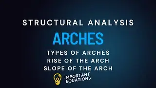 ARCHES | CLASSIFICATION OF ARCHES BASED ON SHAPE & HINGES | RISE | SLOPE | IMPORTANT EQUATIONS #sa