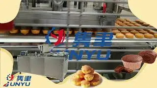 JUNYU Cupcake Process Madeleine Make Machine Cup Muffin Sponge Cake Production Line