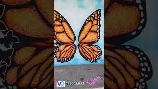 Butterfly Wings Wall Street Art Painting #venkatarts 9849938885 #mural #artspainting #wallart
