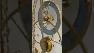 Fine French Empire Glass-Plated Skeleton Timepiece of Long Duration with Calendar