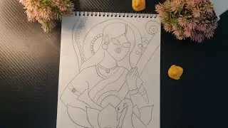 How To Draw Saraswati Maa 🌸😍 || Drawing Tutorial || Sketch + Darkening || 