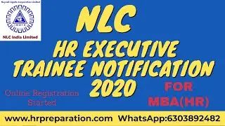NLC HR EXECUTIVE TRAINEE RECRUITMENT NOTIFICATION 2020|NLC HR RECRUITMENT 2020
