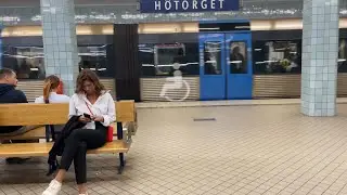 Stockholm Walks: H&ouml;torget Subway station, square and indoor market.