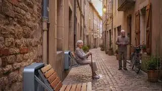 In France, alley walls now have foldable chairs for the elderly - hidden during day