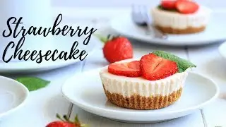 MINI NO BAKE CREAMY STRAWBERRY CHEESECAKE RECIPE | INTHEKITCHENWITHELISA