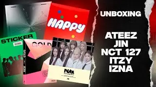 Распаковка альбомов Ateez - Golden Hour pt2, Jin - Happy, NCT 127 - Sticker, ITZY - Gold, IZNA - N/a