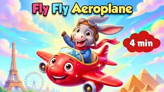 Fly Fly Aeroplane | Little Donkey&rsquo;s Airplane Adventure | Kids Nursery Rhyme | The Donkey Tales