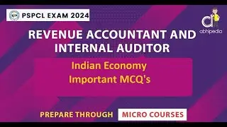 PSPCL Exam 2024 | RA / IA | Indian Economics | Most Important MCQ''s | Micro course | by abhipedia