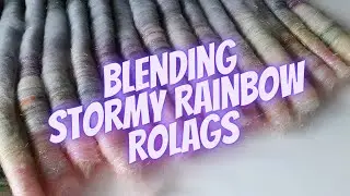 Blending Rolags Into a Stormy Rainbow of Sparkle - Blending Fiber on a Blending Board