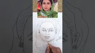😱 Simply Karishma Kapoor sketch and My small setup #shorts #sketch #drawing
