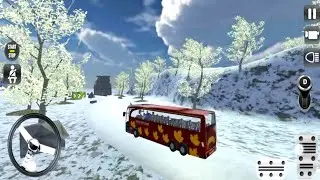 Mountain road Passenger bus simulator game in the dark weather- Coach Bus Game-Android Game