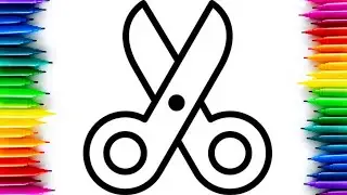 Scissors drawing, painting and colouring for toddlers and kids | draw scissors #drawing